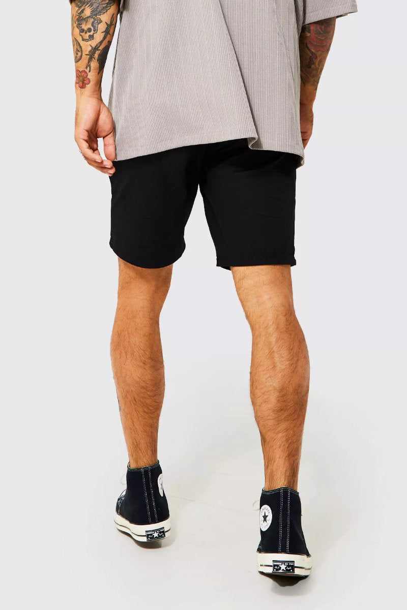 Famous Online Brand Men's Slim Fit Chino Shorts Black