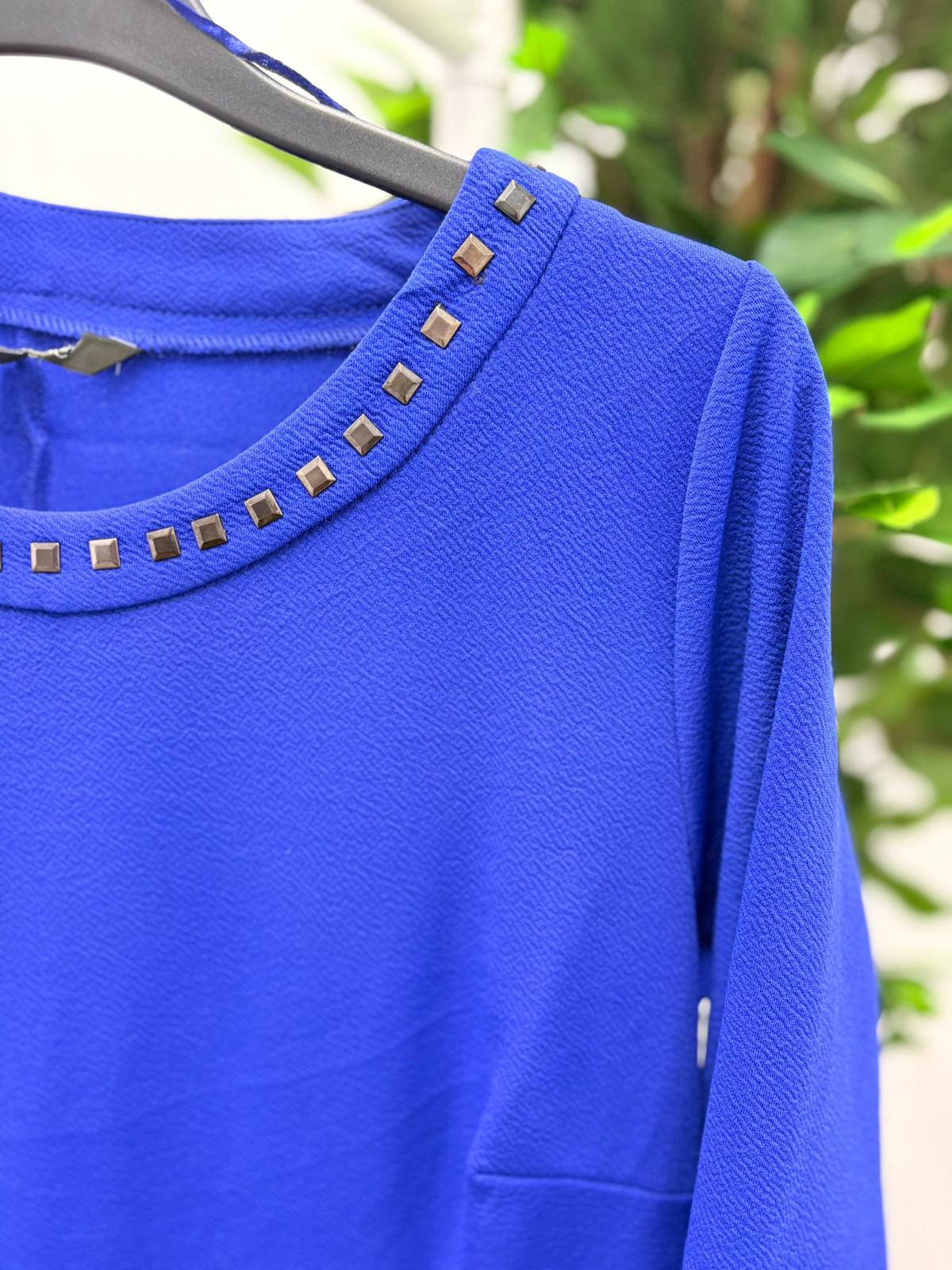 EX-Bonmarche Fit & Flare Electric Blue Dress