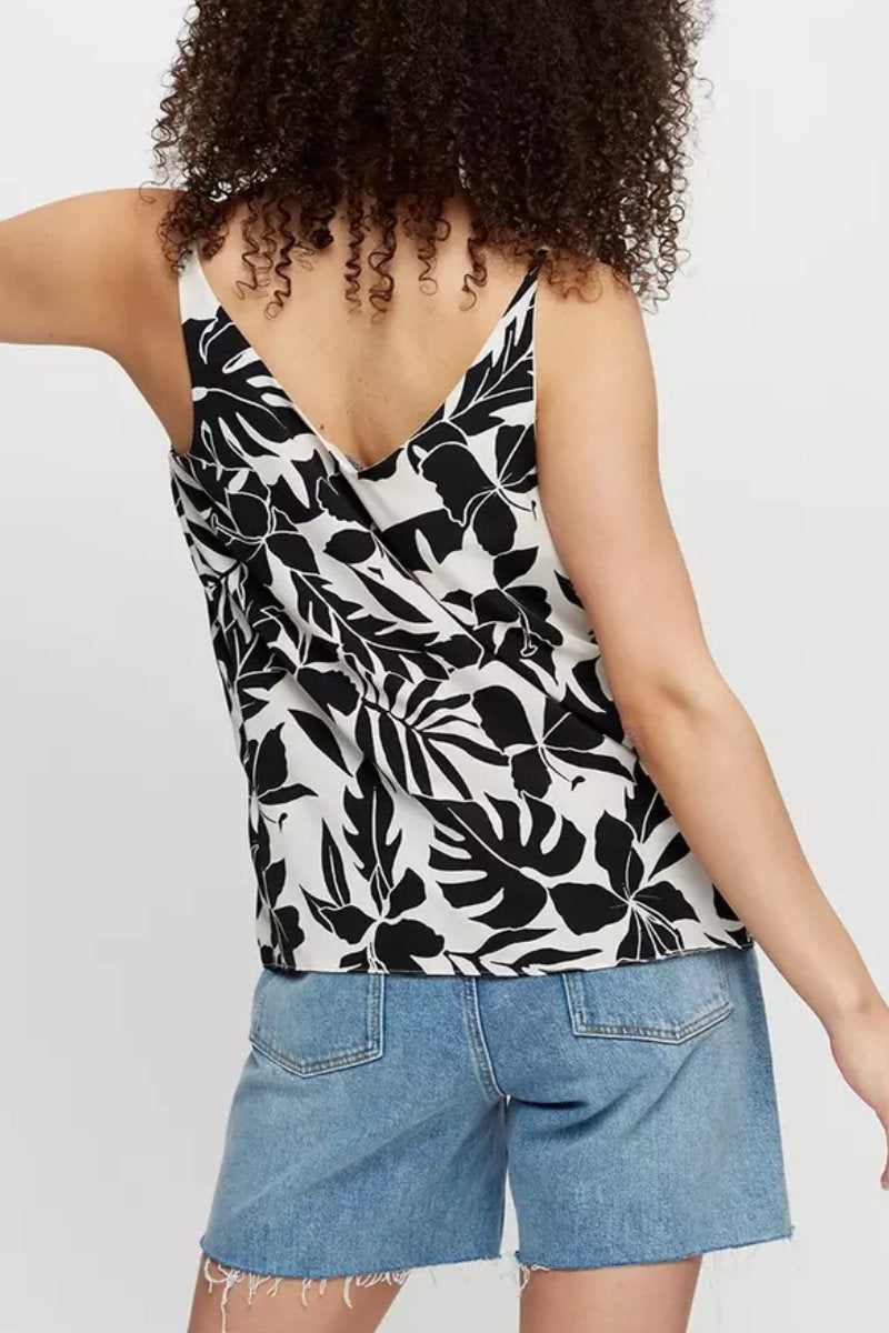 Famous Store Ladies Mono Tropical Printed Cami Top
