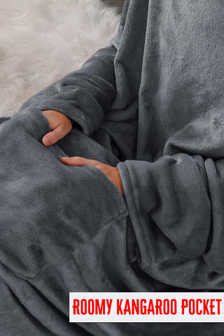 Warming Fleece Wearable Snuggle Blanket with Sleeves