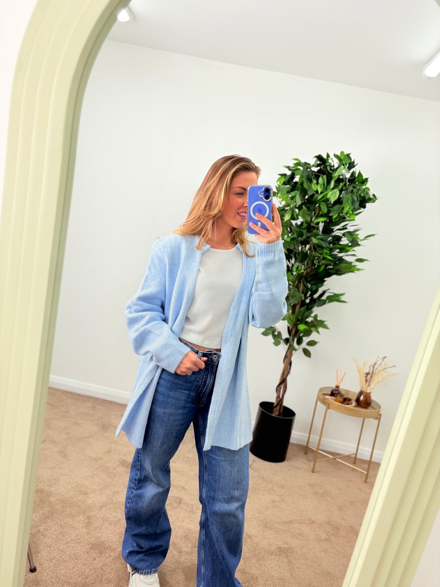 EX-F&F Edge To Edge Blue Cardigan
