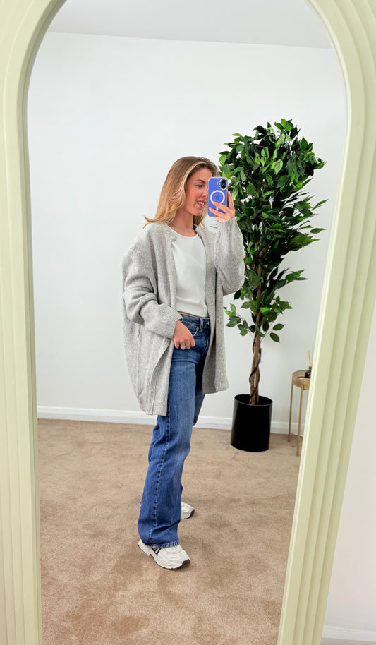 EX-F&F Oversized Edge To Edge Grey Cardigan