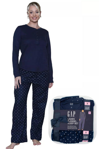 Ladies Gap Navy Spot Pyjamas Gift Set