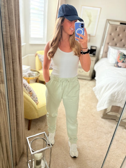 Woman's Turn Up Green Jogging Bottoms