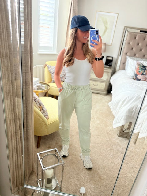 Woman's Turn Up Green Jogging Bottoms