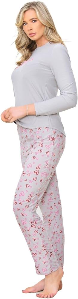 Ladies Love Print Long Sleeve Pyjama Set
