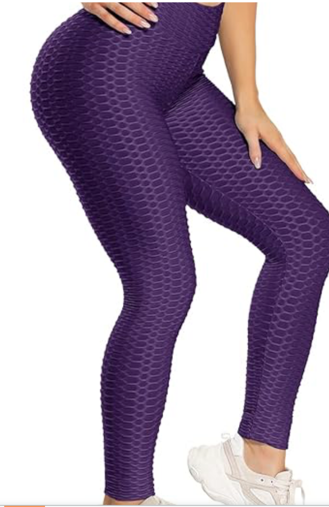 Waffle Texture Bubble High Waist Gym "TikTok" Leggings Purple