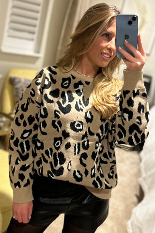 Boutique Collection Ladies Italian Animal Print Jumper