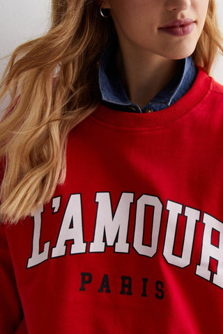 Ex New Look L'Amour Red Crew Neck Sweatshirt