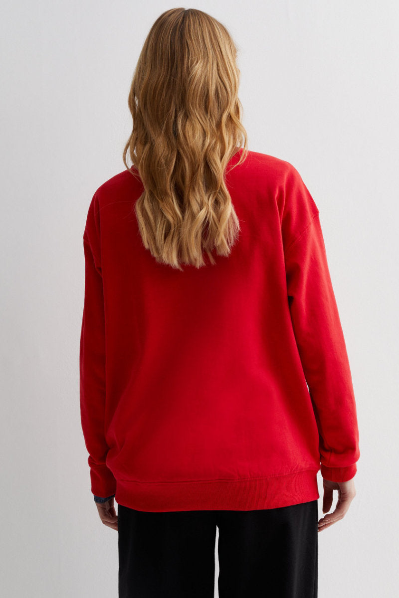 New NSF Shawnee shops Boyfriend Sweatshirt L Passion Red