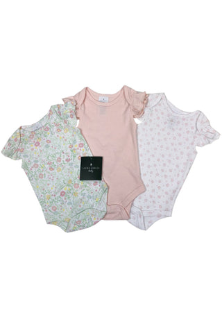 Laura Ashley Green Pretty Baby Pack 3 Bodysuits/Vests