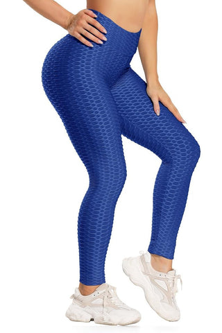 Waffle Texture Bubble High Waist Gym 