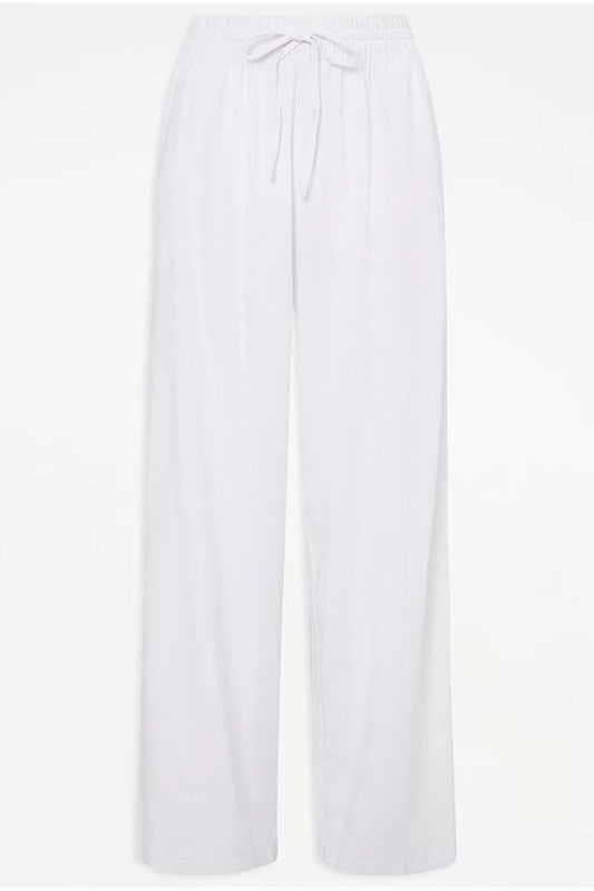 Ex George Wide Leg Linen Trousers