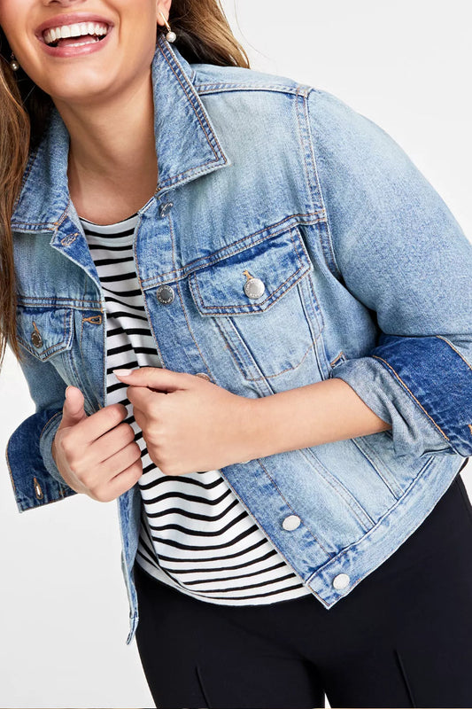 Macy's Classic Denim Trucker Jacket Light Wash