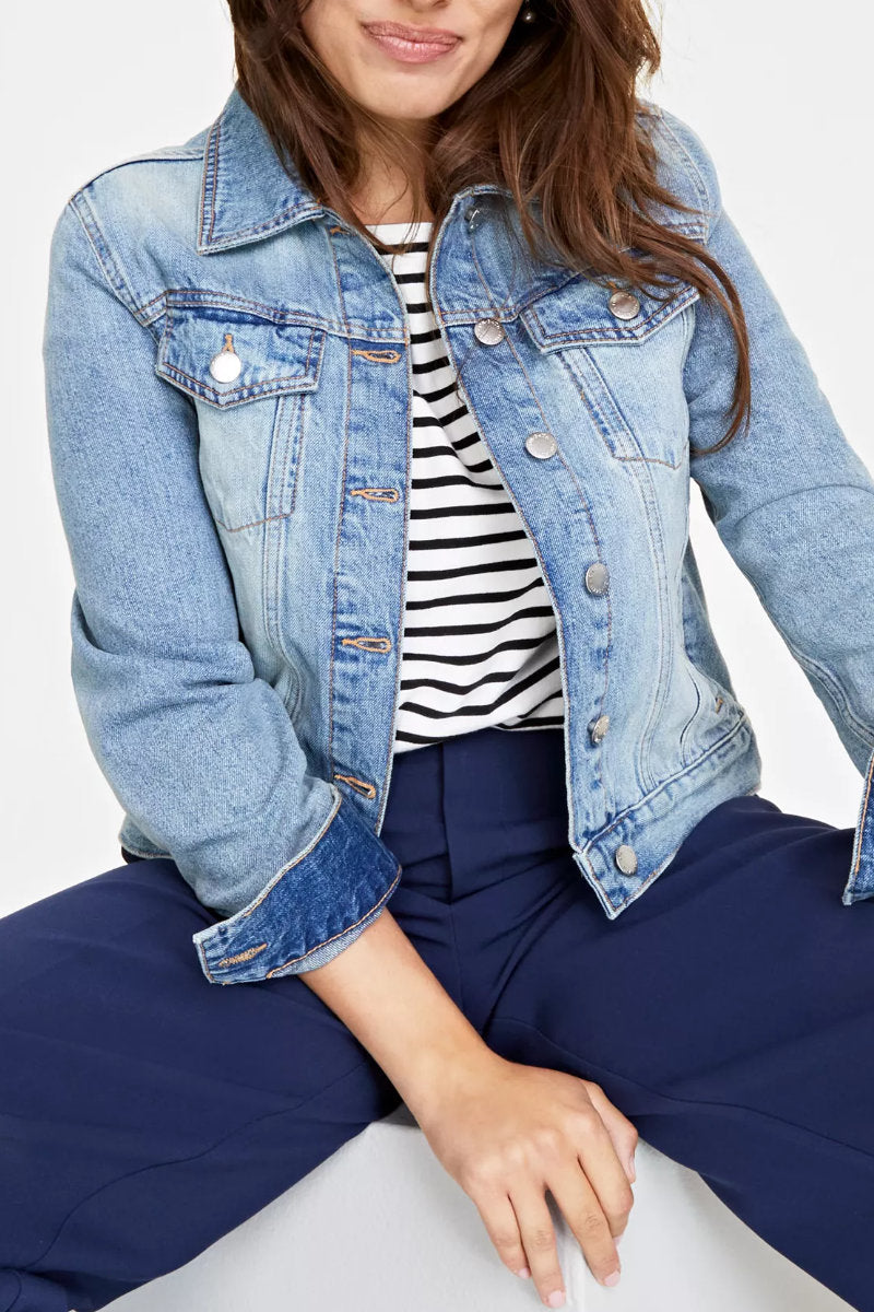 Macy's Classic Denim Trucker Jacket Light Wash