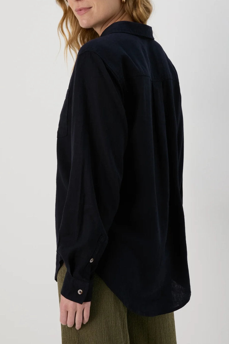 Ex Store Black Linen Shirt