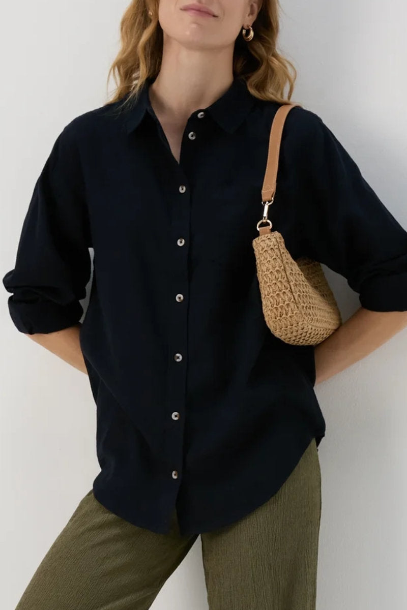 Ex Store Black Linen Shirt