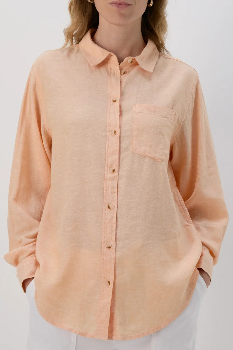 Ex Store Peach Linen Shirt