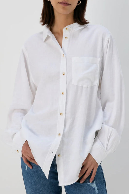 Ex Store Off White Linen Shirt