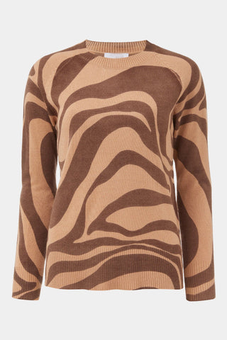 Famous Store Swirl Print Jumper in Brown