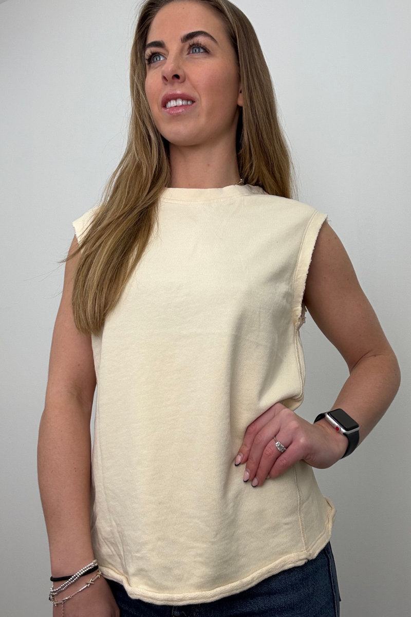 Ex M&S Custard Sleeveless Body Top