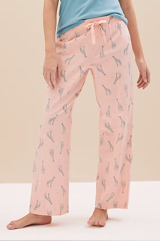 Famous Store Collection Pure Cotton Giraffe Print Pyjama Bottoms