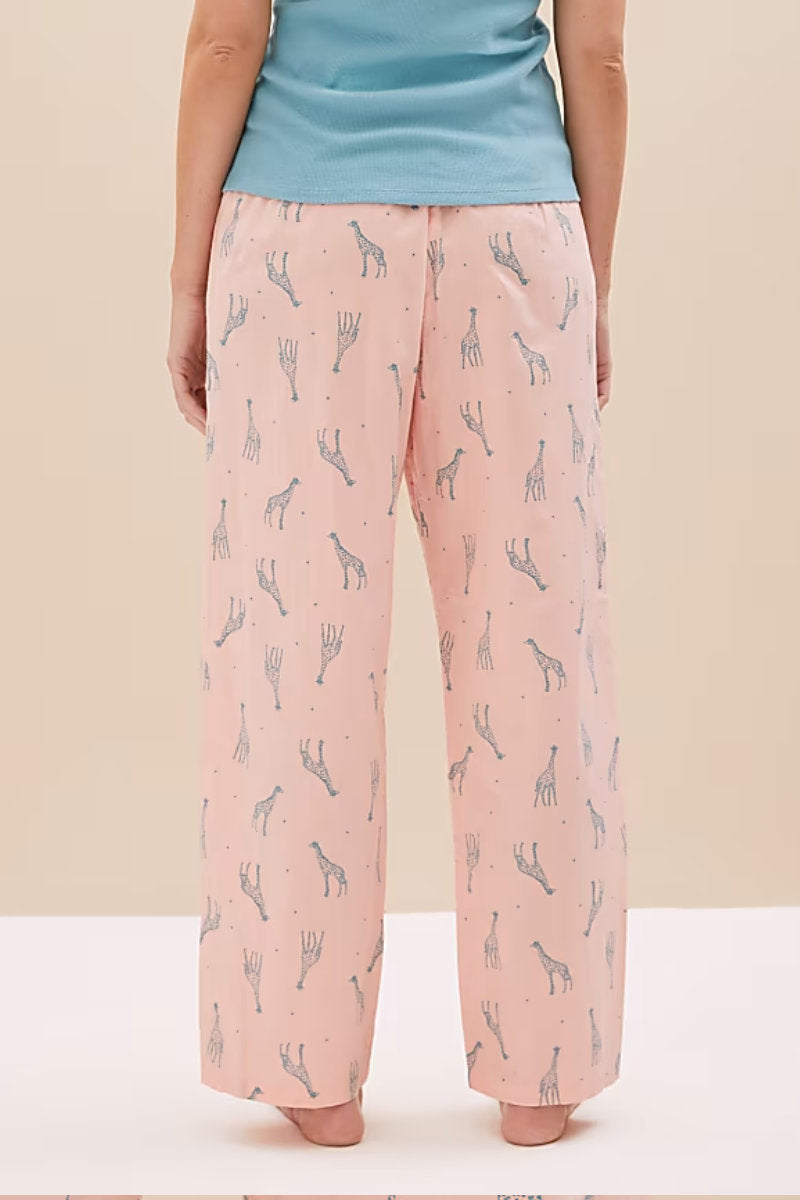 Famous Store Collection Pure Cotton Giraffe Print Pyjama Bottoms