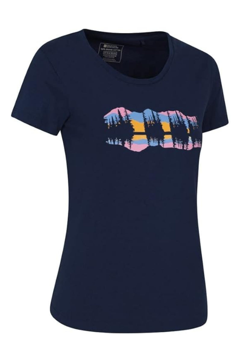 Ex-Mountain Warehouse Laketime Ladies Organic Printed T-shirt
