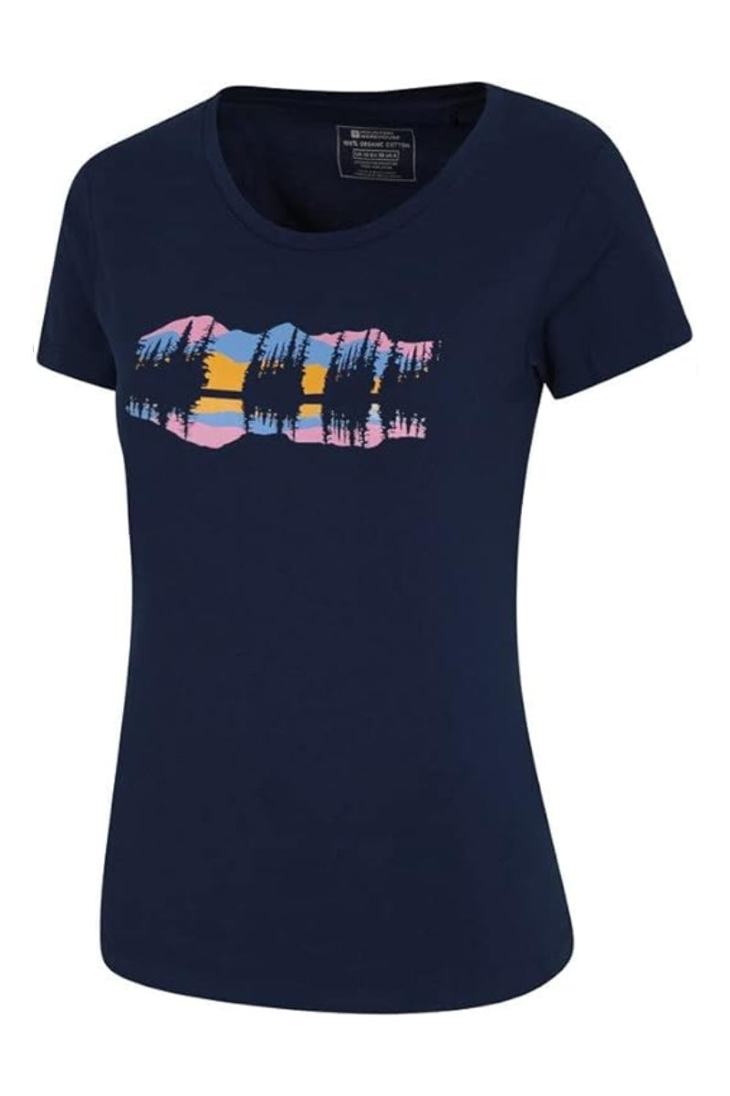 Ex-Mountain Warehouse Laketime Ladies Organic Printed T-shirt