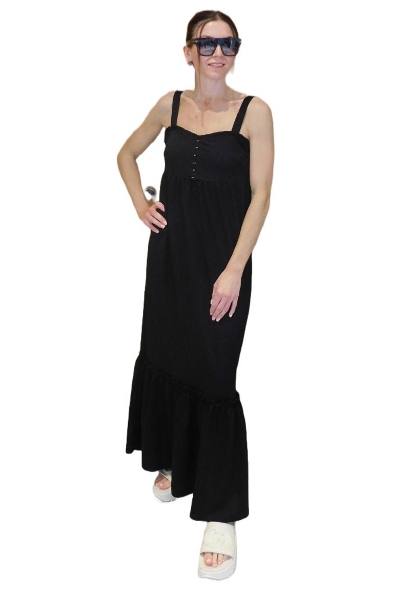 Ex-Store Pique Cami Midi Dress Black