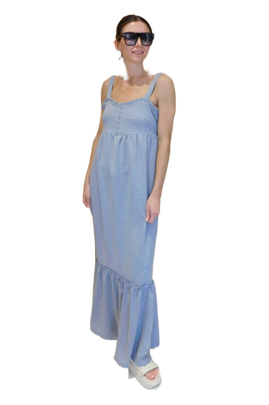 Ex-Store Pique Cami Midi Dress Blue