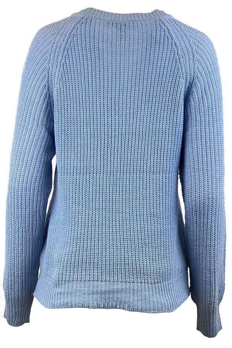 Famous Store Cable Knit Raglan Sleeve Jumper Sky Blue