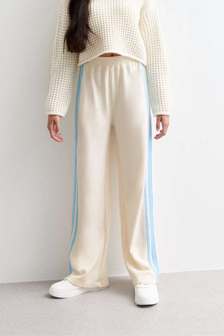 Ex New Look Kids Cream/Blue Striped Joggers