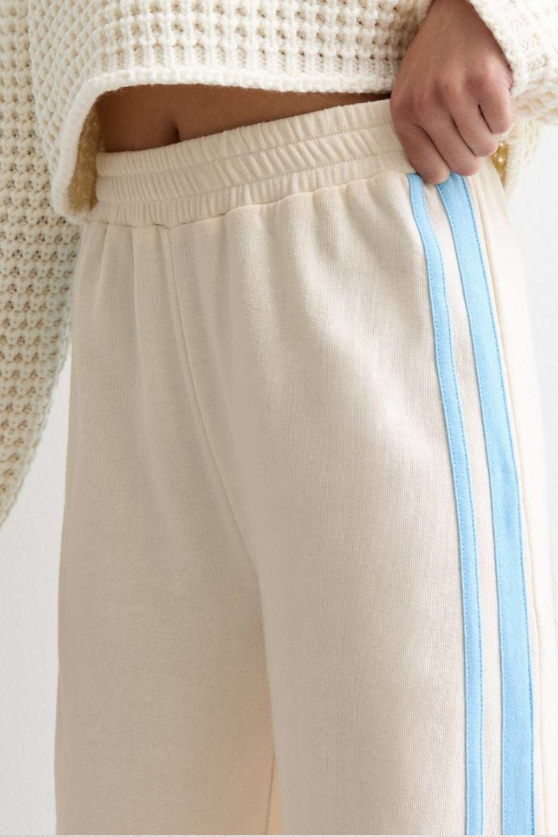 Ex New Look Kids Cream/Blue Striped Joggers