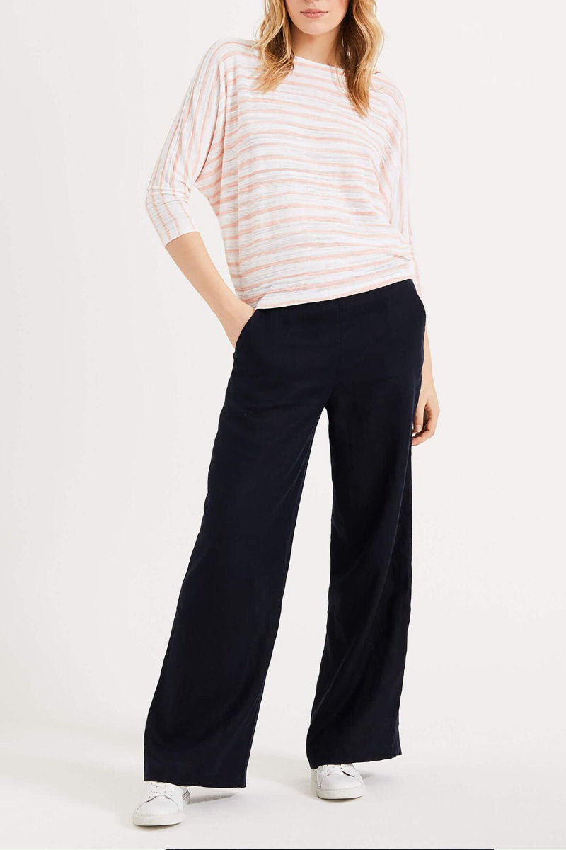 Ex-Phase Eight Brinley Stripe Knit Top Peach