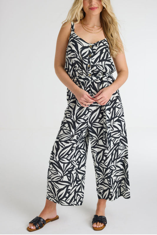 Famous Store Black & Cream Jumpsuit