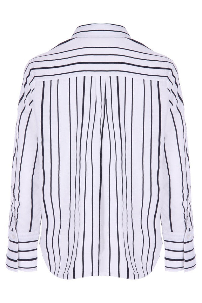 Famous Store Ladies Black & White Stripe Shirt