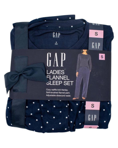 Ladies Gap Navy Spot Pyjamas Gift Set