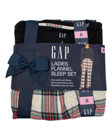 Ladies Gap Black Check Pyjamas Gift Set