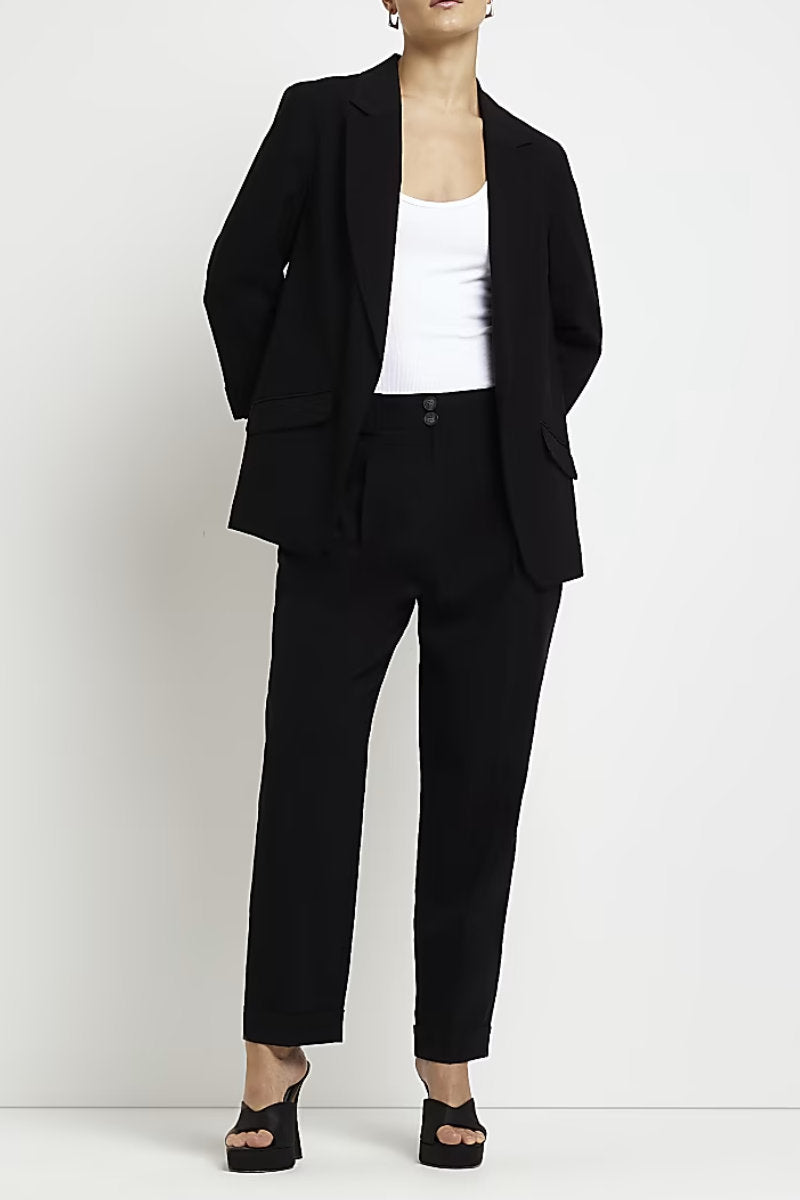 Famous Store Casual 3/4 Sleeve Blazer Black