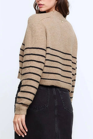 Ex RI Cropped Knit Stripe Cardigan