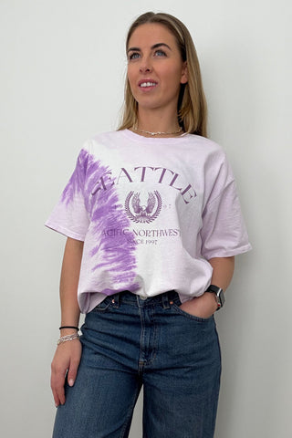 Ladies 100% Cotton Seattle Print T-Shirt