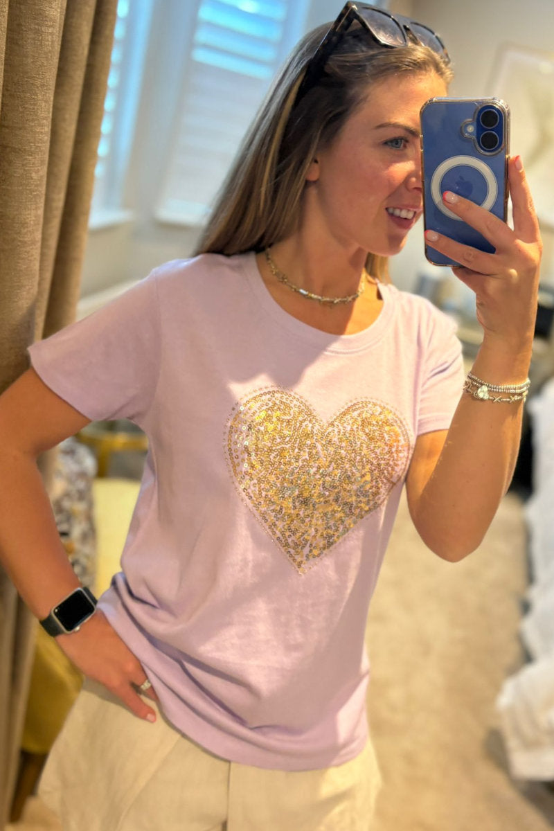 Paramour Sequin Heart T-Shirt - Multiple Colours