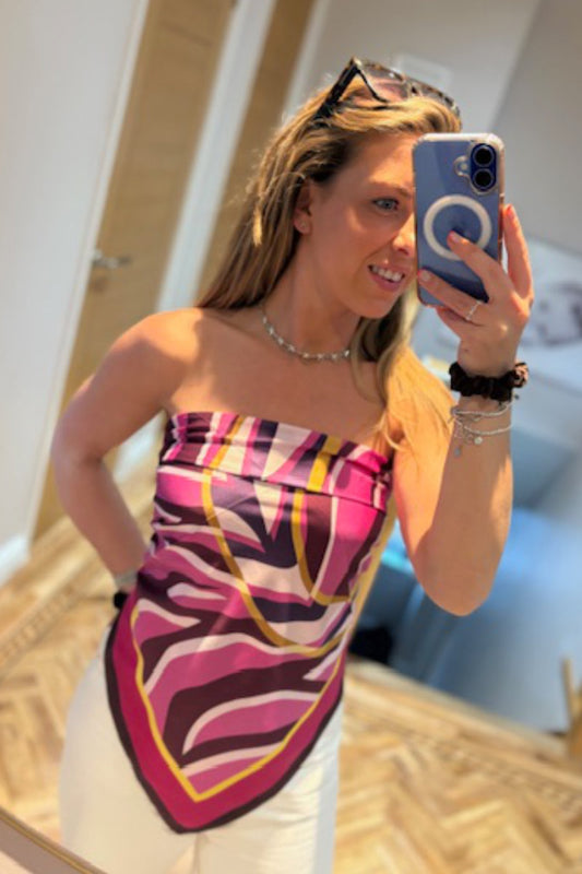 Pink Silk Scarf Top