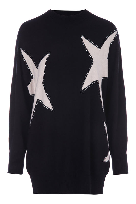 Famous Store Ladies Star Tunic Jumper