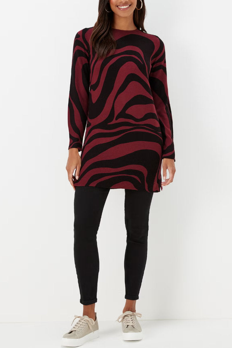 Famous Store Swirl Print Tunic