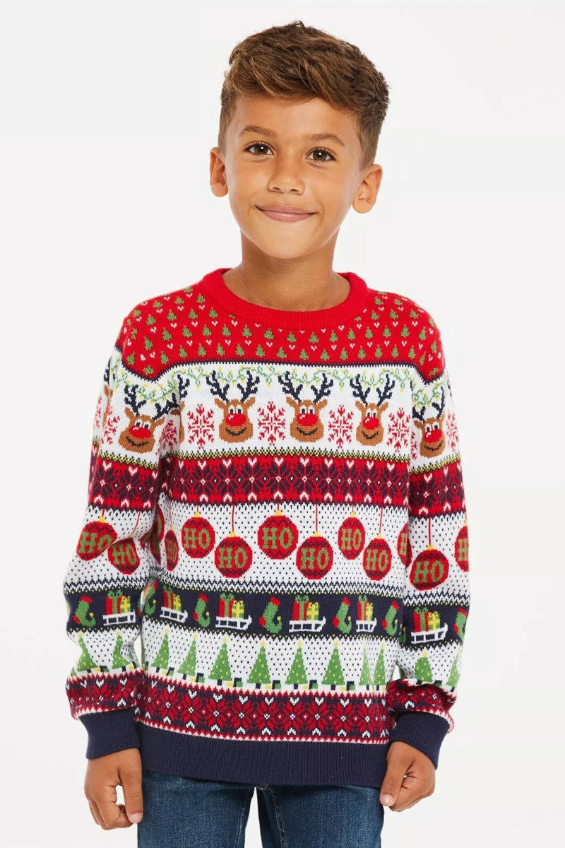 Kids Ex-Threadbare Reindeer Jumper