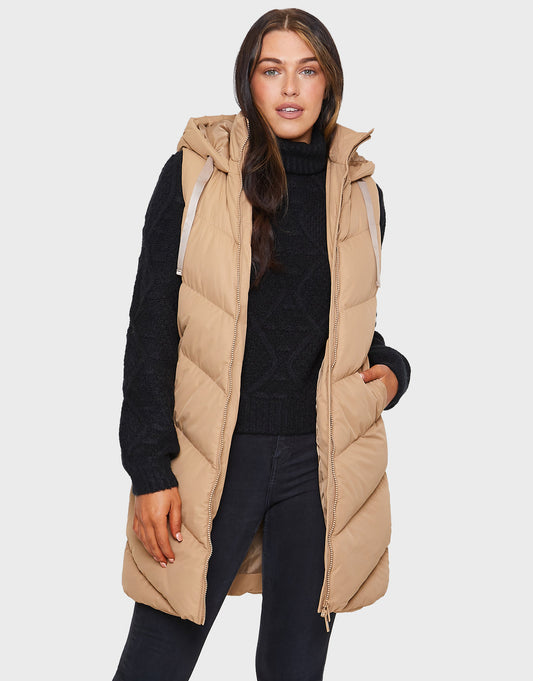 EX-Threadbare Longline Padded Camel Gillet