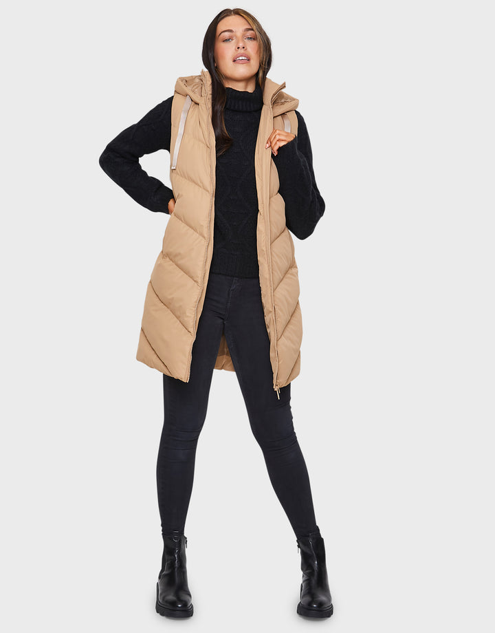 EX-Threadbare Longline Padded Camel Gillet