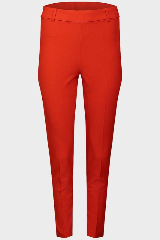Camaieu Ladies Tapered Smart Trousers Red